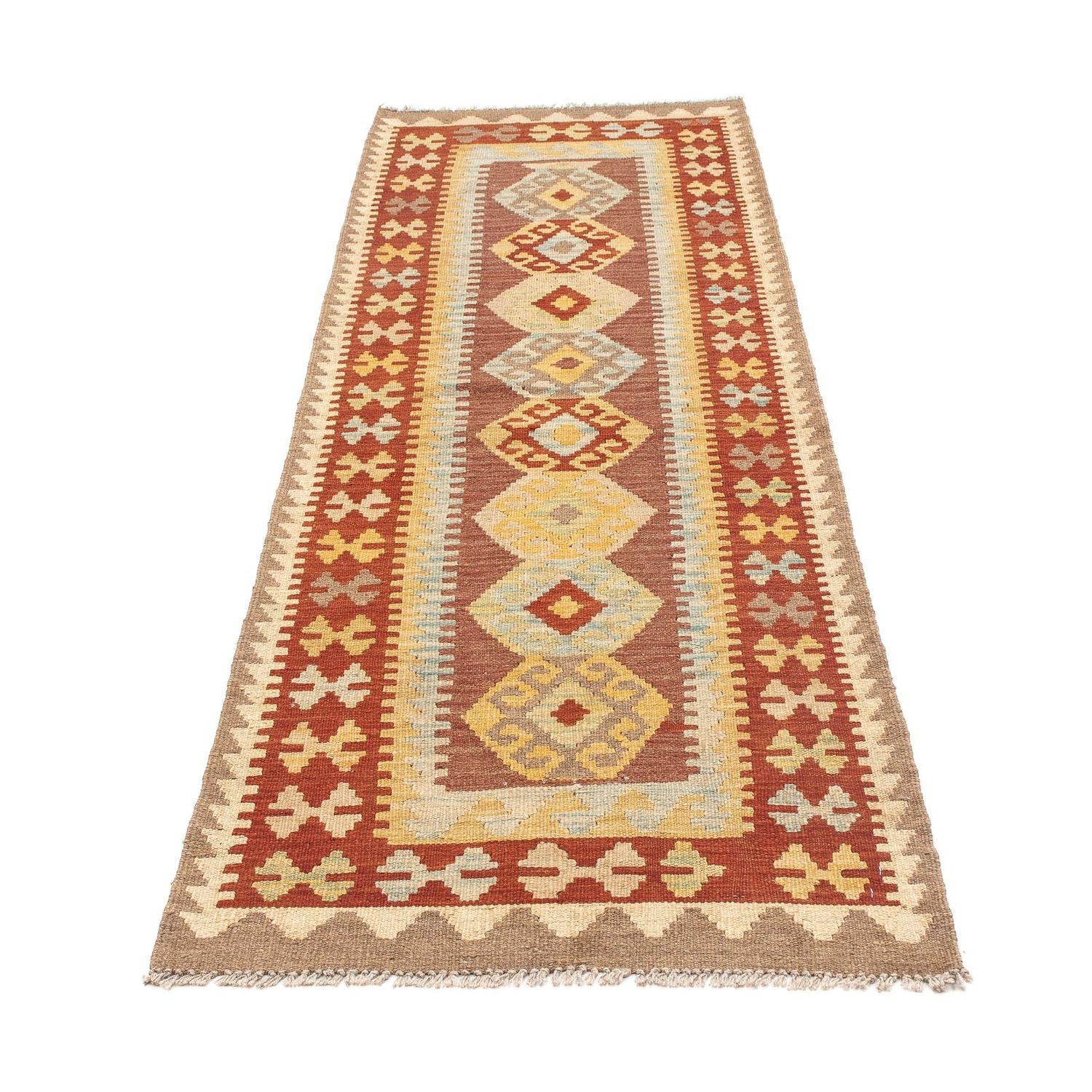 Løber Kelim Carpet - Splash - 210 x 69 cm - flerfarvet