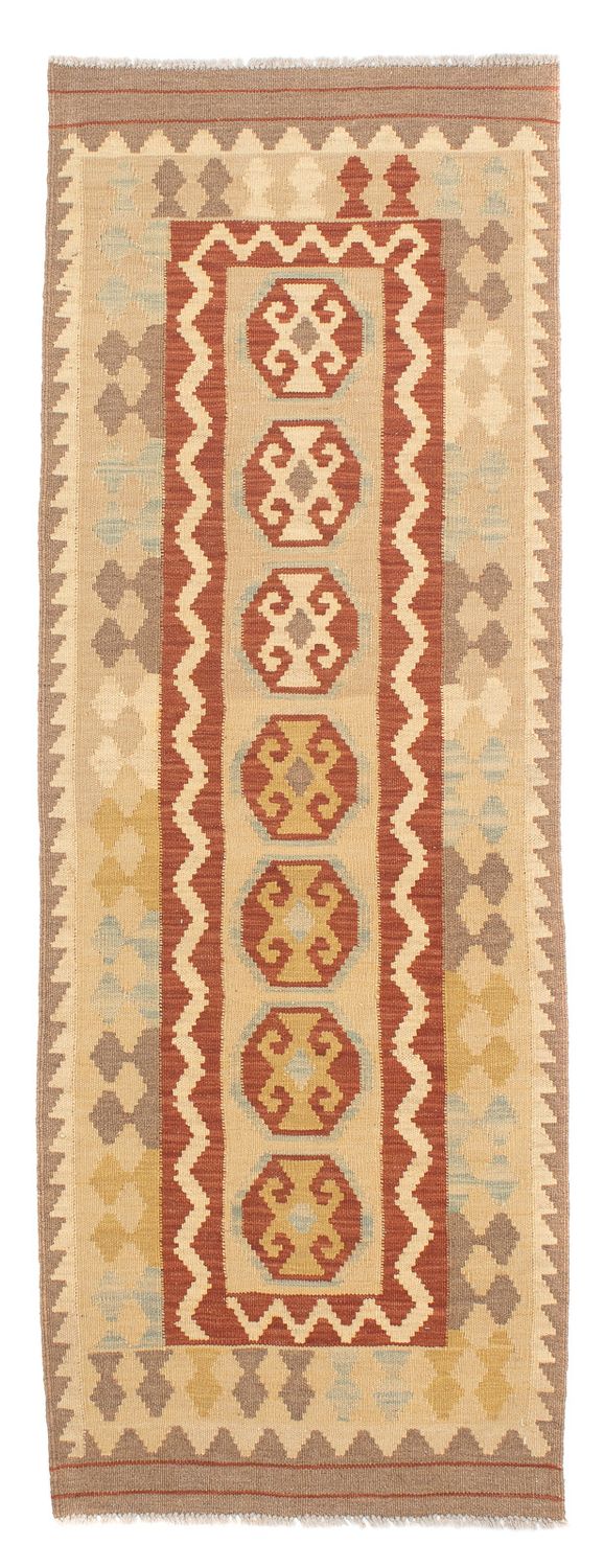 Løber Kelim Carpet - Splash - 197 x 68 cm - lys brun
