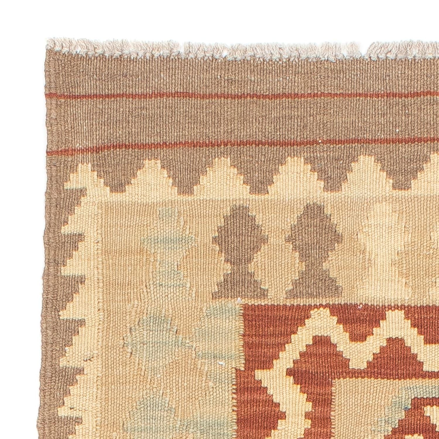 Løber Kelim Carpet - Splash - 197 x 68 cm - lys brun