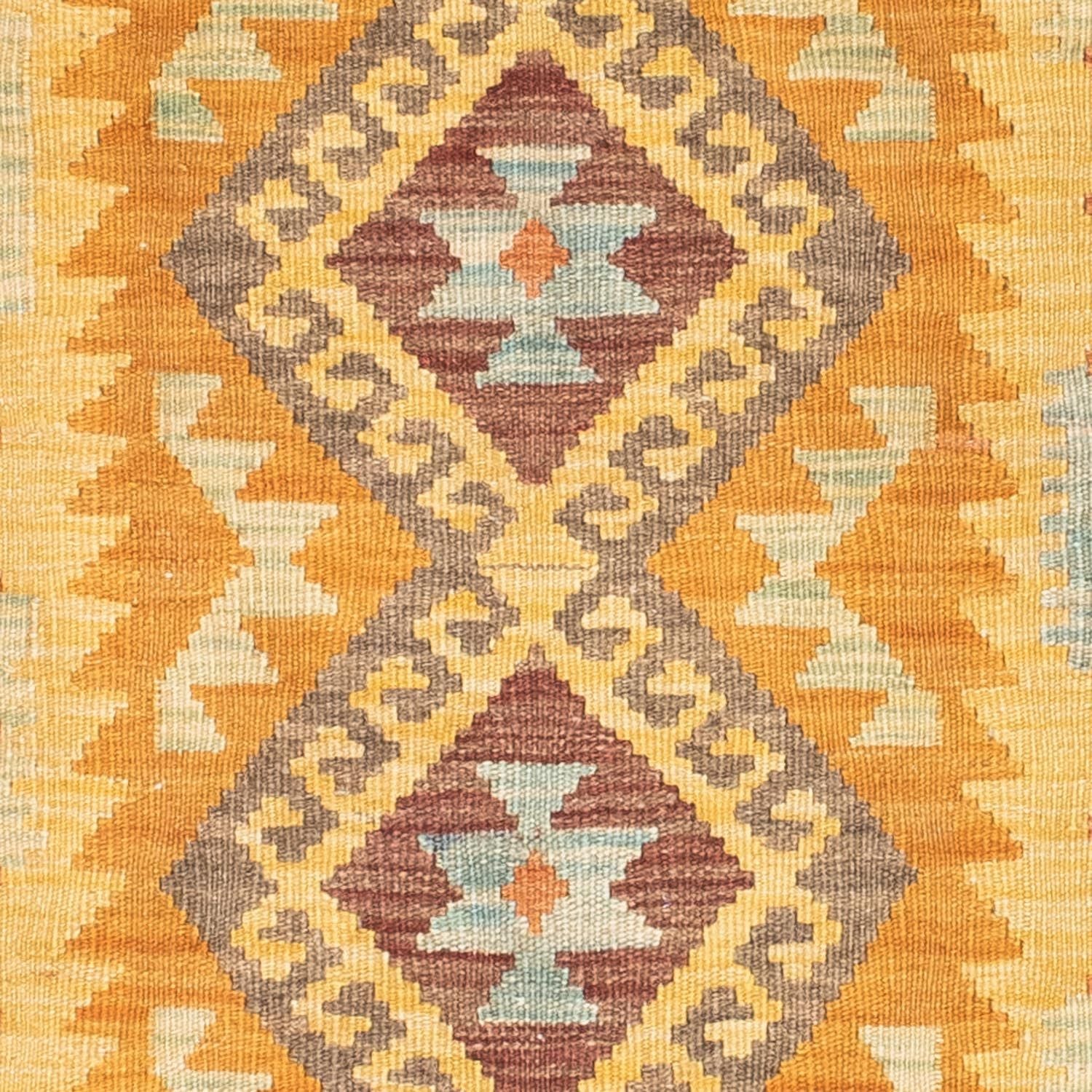 Løber Kelim-tæppe - orientalsk - 209 x 71 cm - guld
