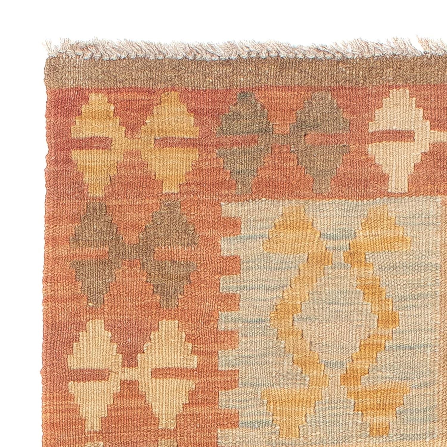 Løber Kelim Carpet - Splash - 206 x 61 cm - rust