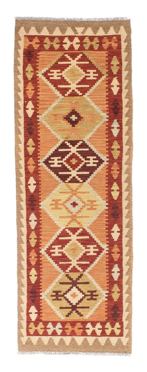 Løber Kelim-tæppe - orientalsk - 201 x 64 cm - lys brun