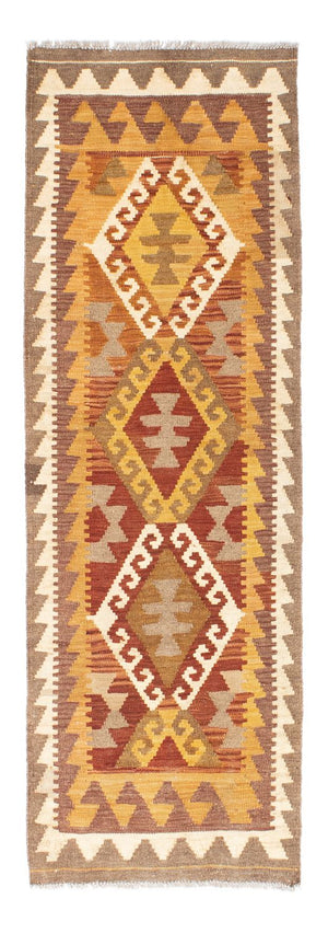 Løber Kelim-tæppe - orientalsk - 203 x 64 cm - lys brun
