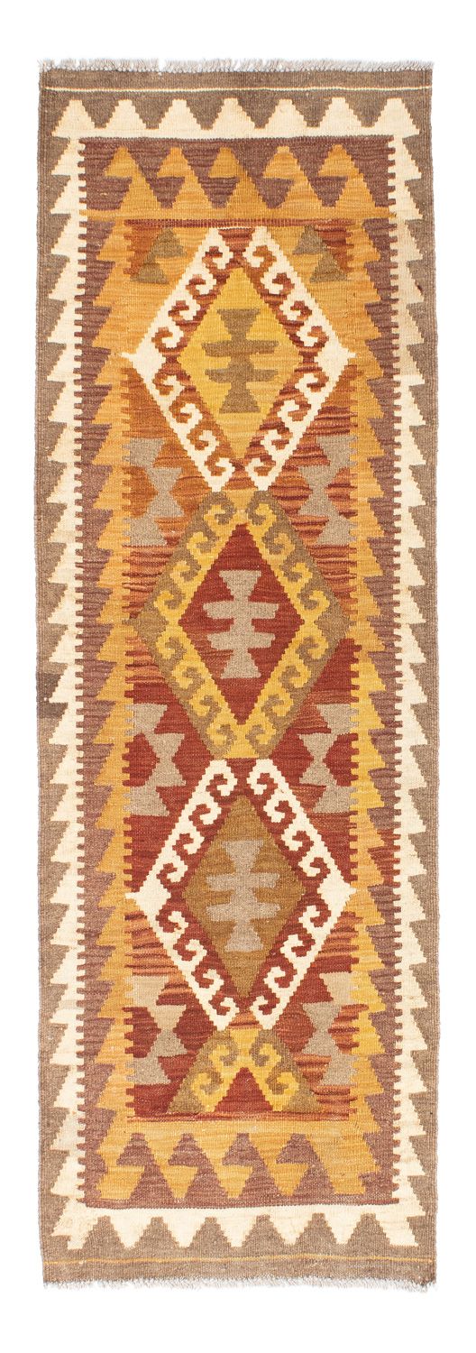 Løber Kelim-tæppe - orientalsk - 203 x 64 cm - lys brun