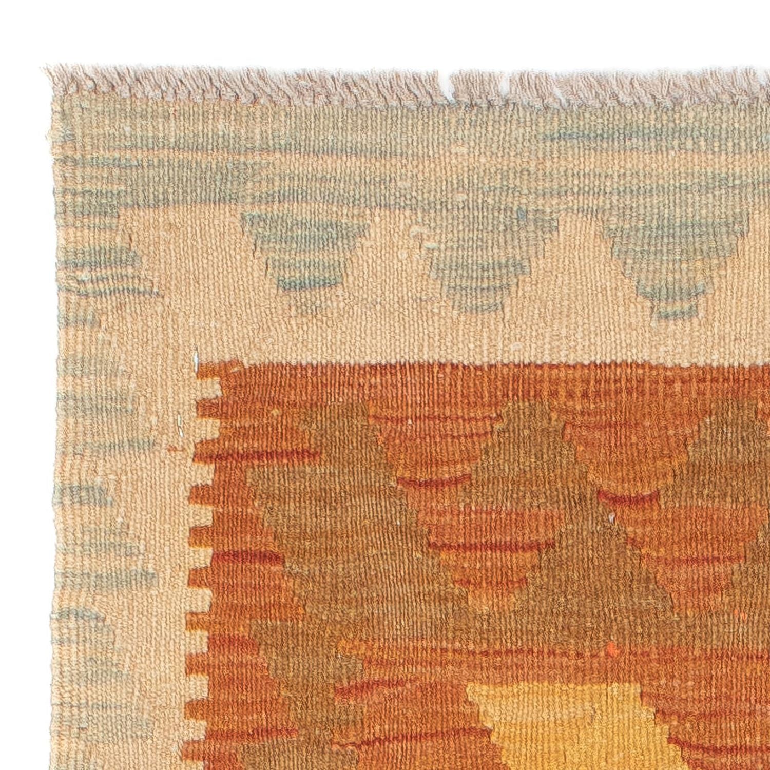 Løber Kelim Carpet - Splash - 202 x 62 cm - rust