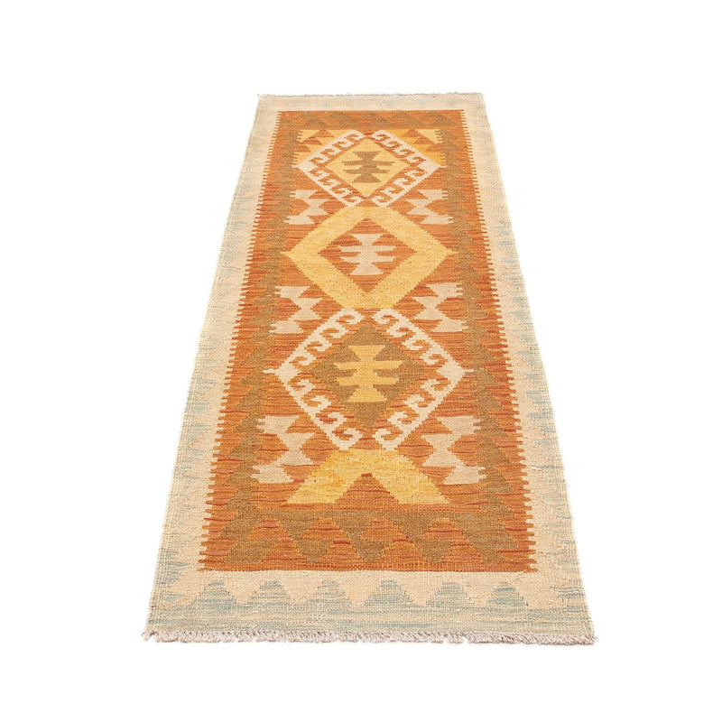 Løber Kelim Carpet - Splash - 202 x 62 cm - rust