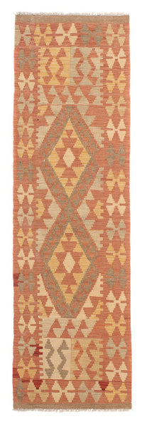 Løber Kelim Carpet - Splash - 207 x 65 cm - lysrød