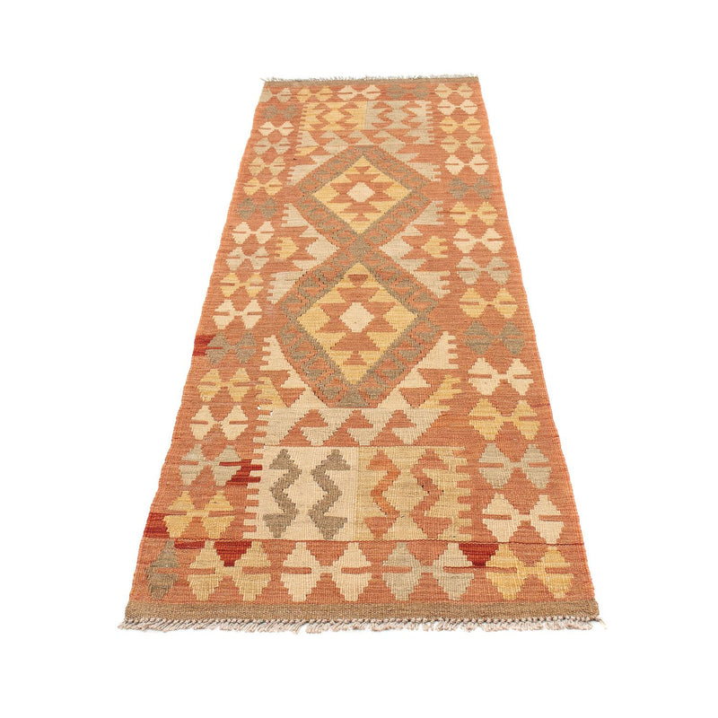 Løber Kelim Carpet - Splash - 207 x 65 cm - lysrød
