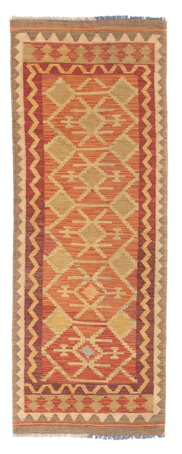 Løber Kelim Carpet - Splash - 198 x 68 cm - rust