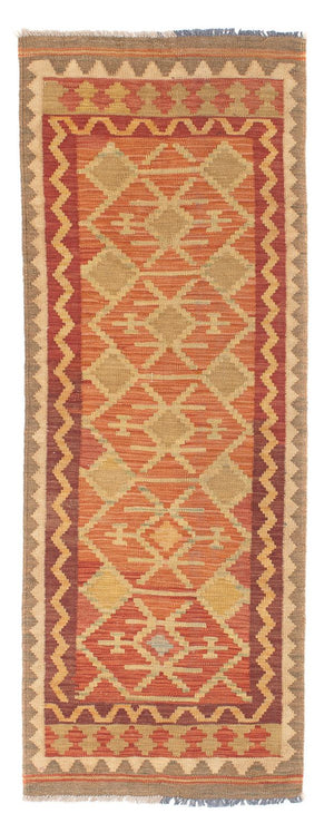 Løber Kelim Carpet - Splash - 198 x 68 cm - rust