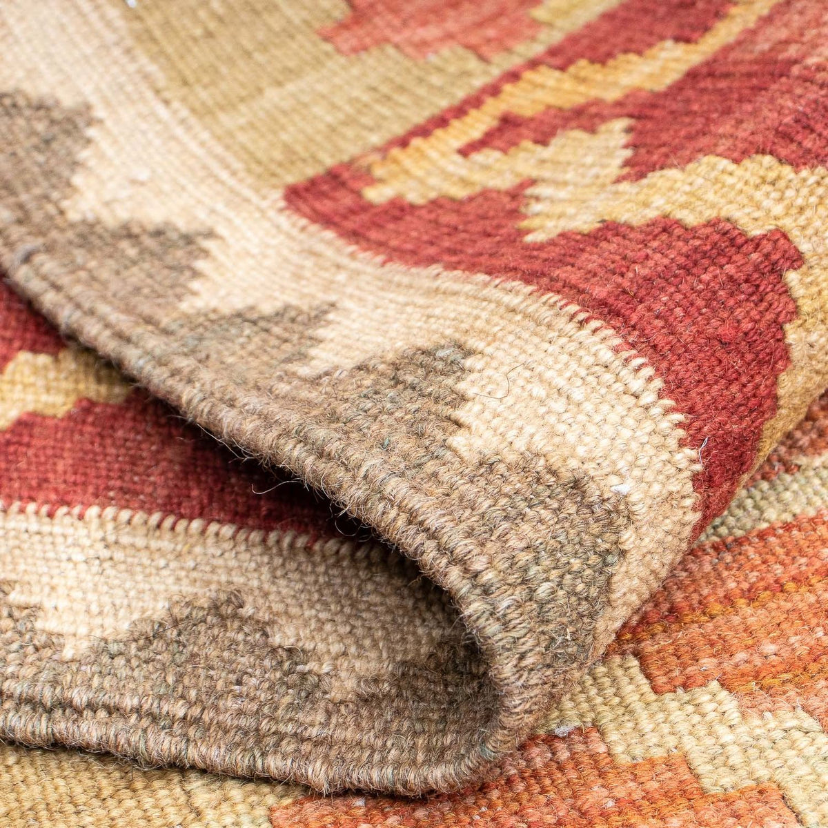 Løber Kelim Carpet - Splash - 198 x 68 cm - rust