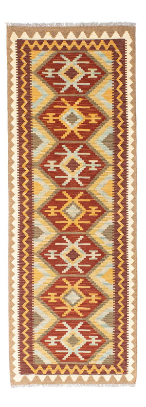 Løber Kelim-tæppe - orientalsk - 210 x 72 cm - lys brun