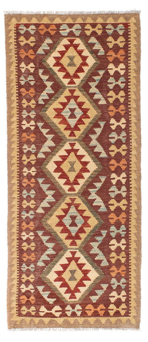 Løber Kelim-tæppe - orientalsk - 192 x 76 cm - brun