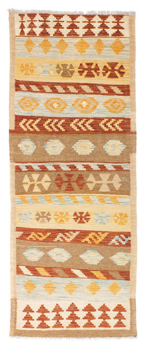 Løber Kelim-tæppe - orientalsk - 207 x 77 cm - beige