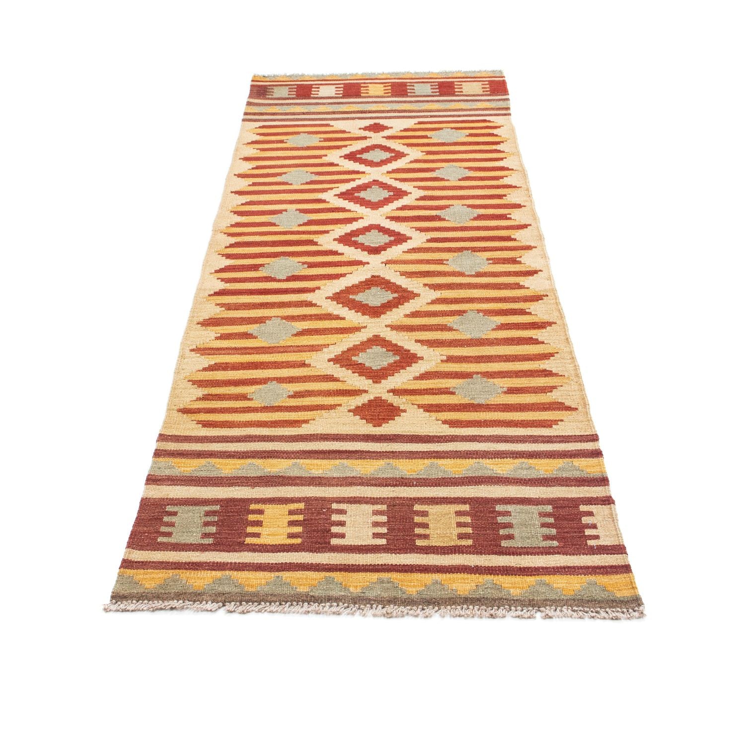 Løber Kelim-tæppe - orientalsk - 207 x 74 cm - beige