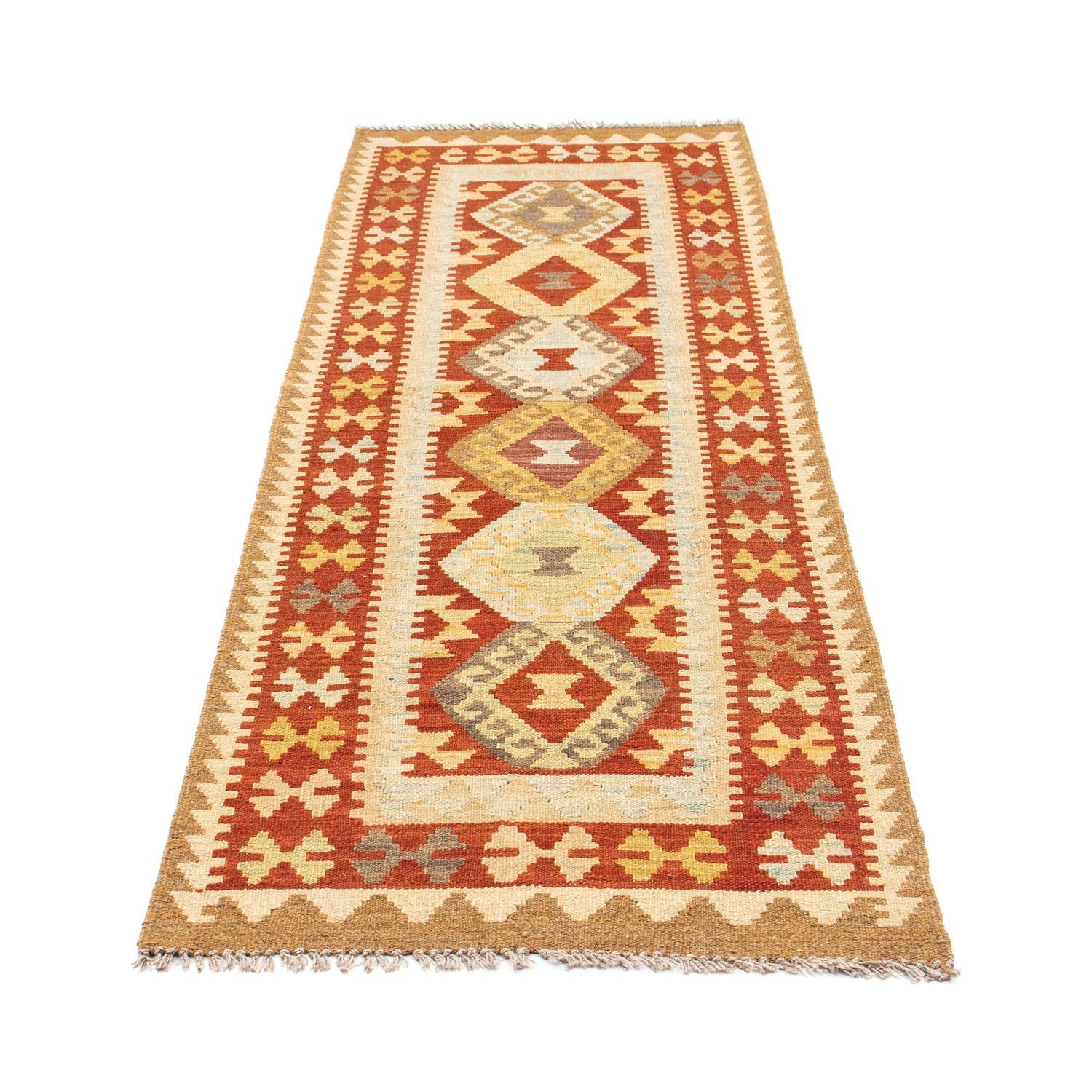 Løber Kelim-tæppe - orientalsk - 206 x 71 cm - beige