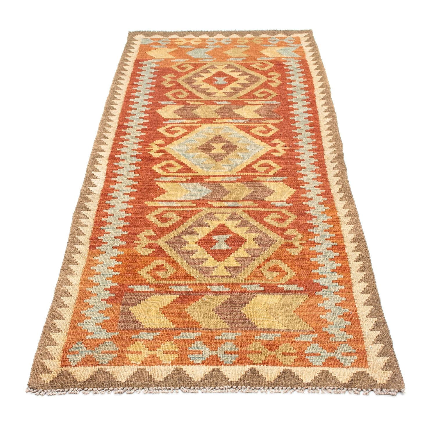Løber Kelim-tæppe - orientalsk - 195 x 75 cm - orange