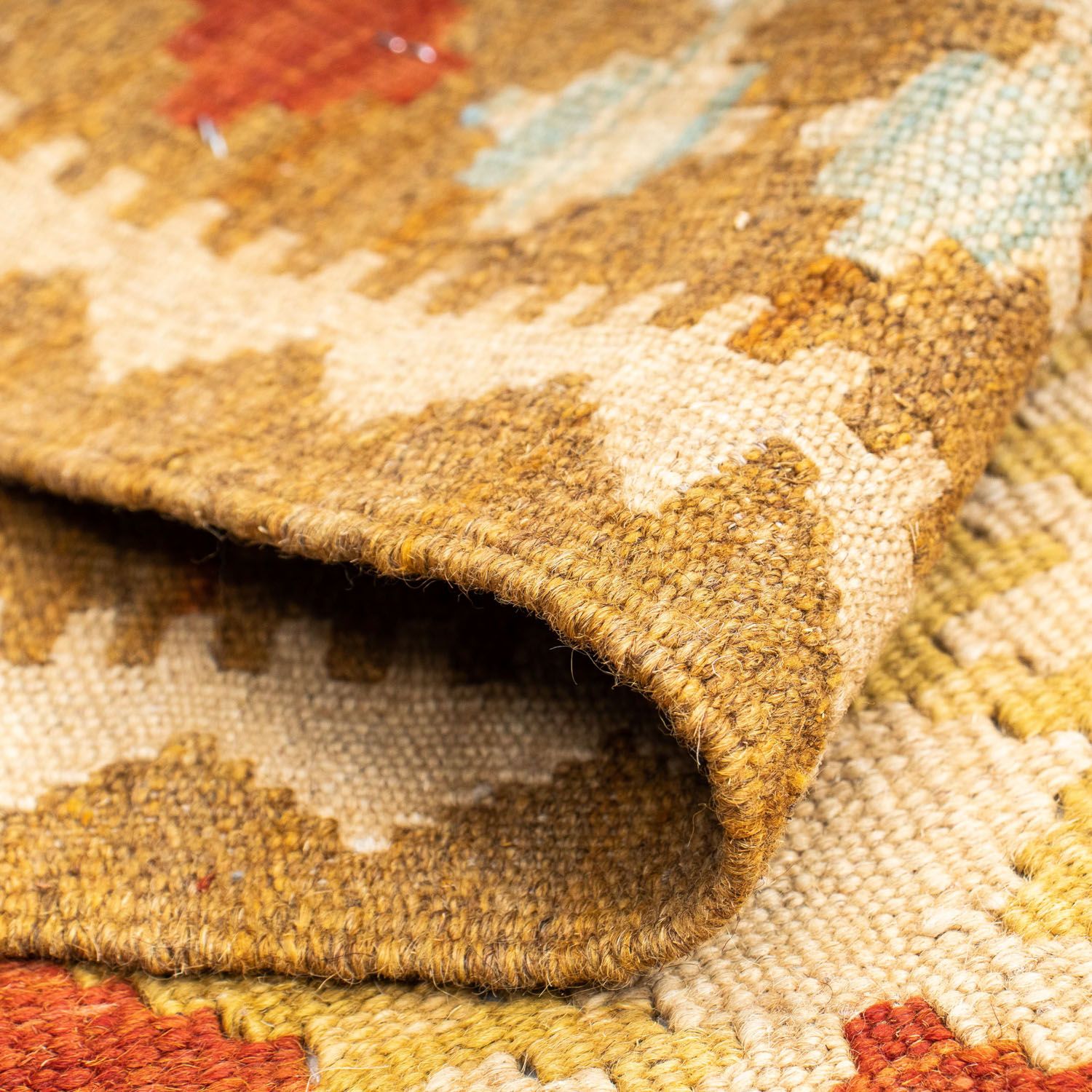 Løber Kelim-tæppe - orientalsk - 202 x 70 cm - beige