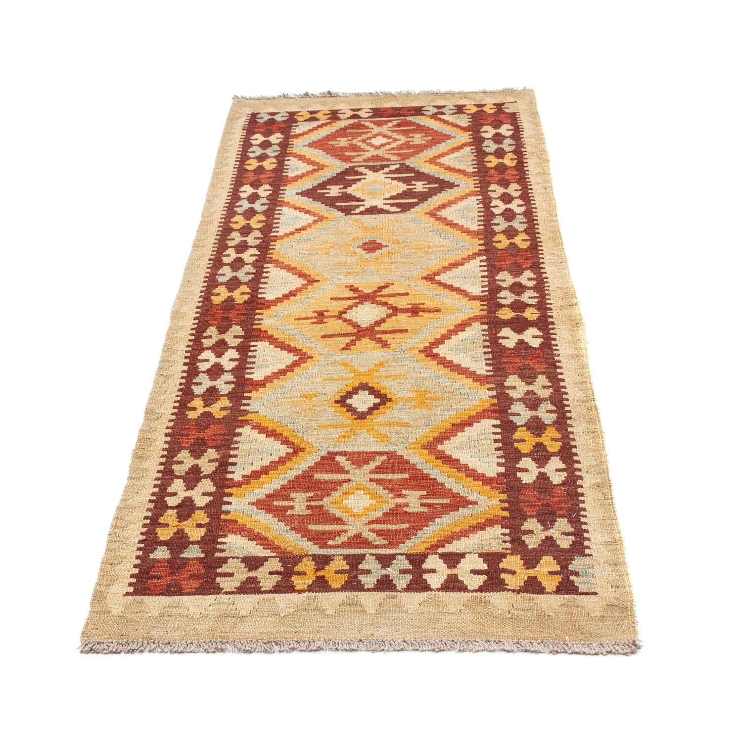 Løber Kelim-tæppe - orientalsk - 198 x 75 cm - beige