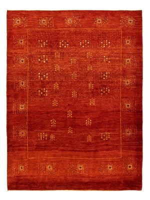 Gabbeh Tæppe - Loribaft Persisk - 202 x 152 cm - mørkerød