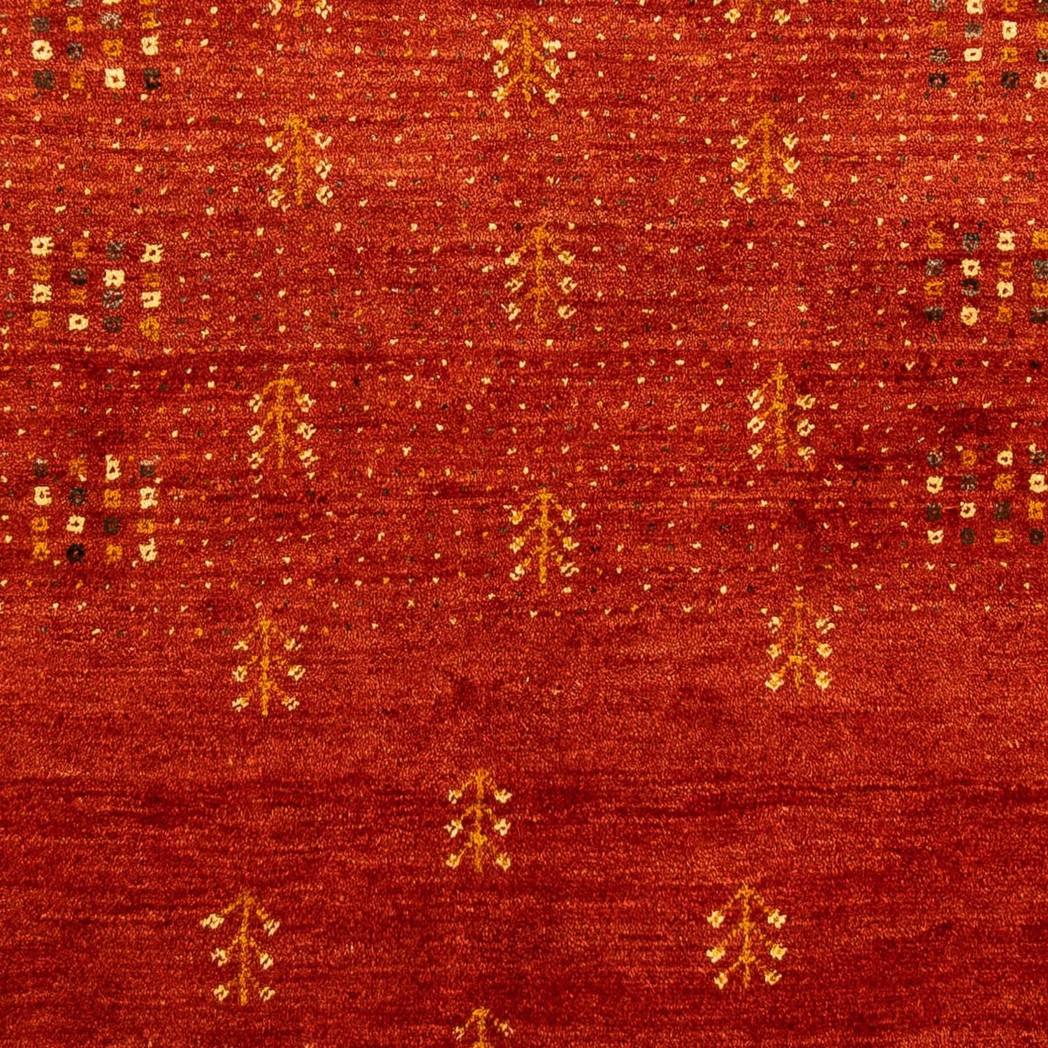 Gabbeh Tæppe - Loribaft Persisk - 202 x 152 cm - mørkerød