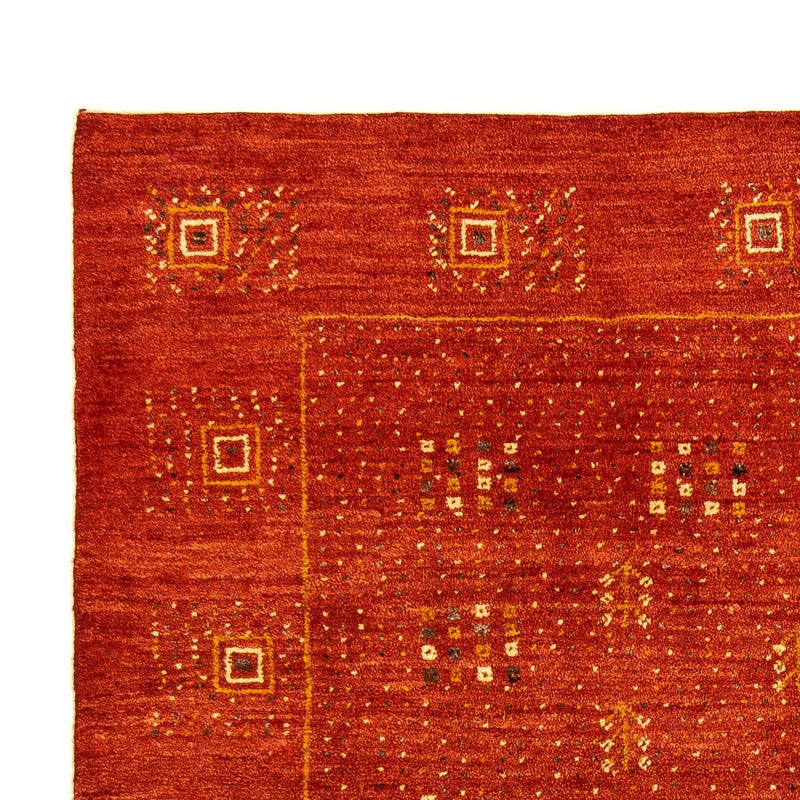 Gabbeh Tæppe - Loribaft Persisk - 202 x 152 cm - mørkerød