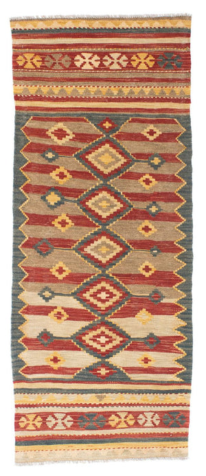 Løber Kelim-tæppe - orientalsk - 201 x 72 cm - flerfarvet