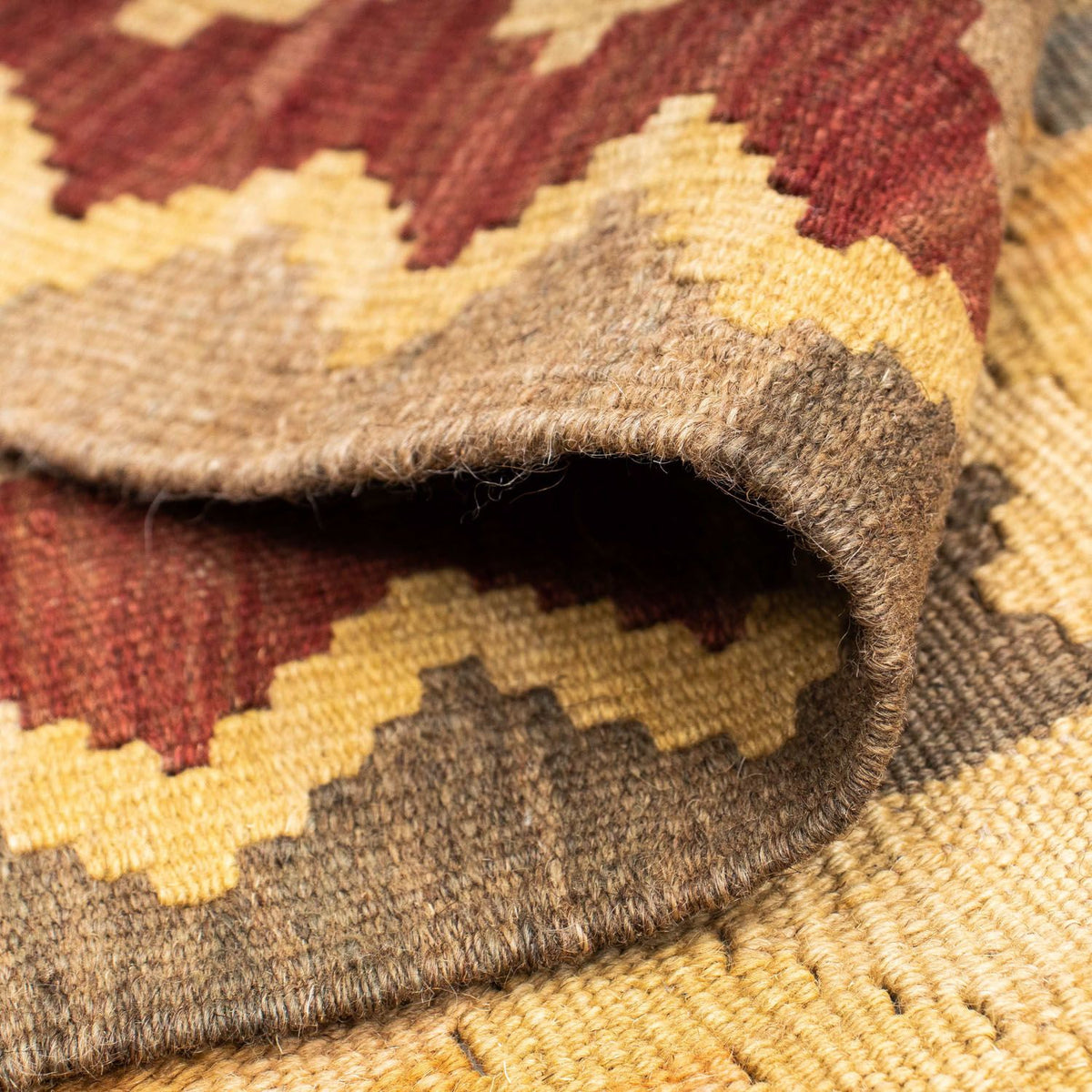 Løber Kelim-tæppe - orientalsk - 195 x 79 cm - brun