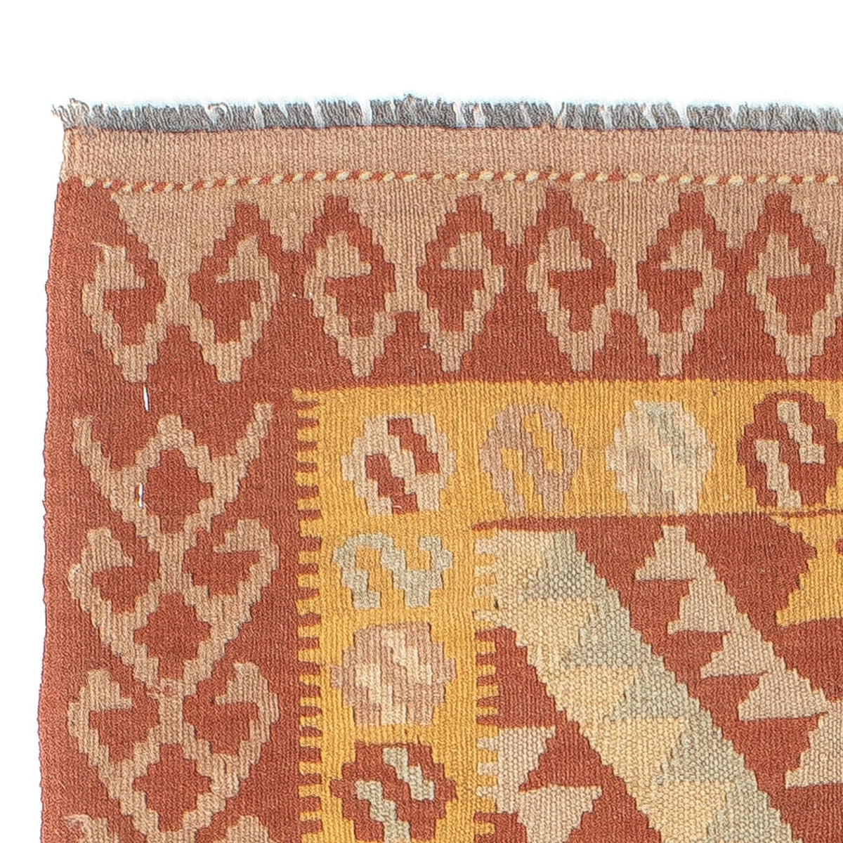 Løber Kelim Carpet - Splash - 203 x 69 cm - rust