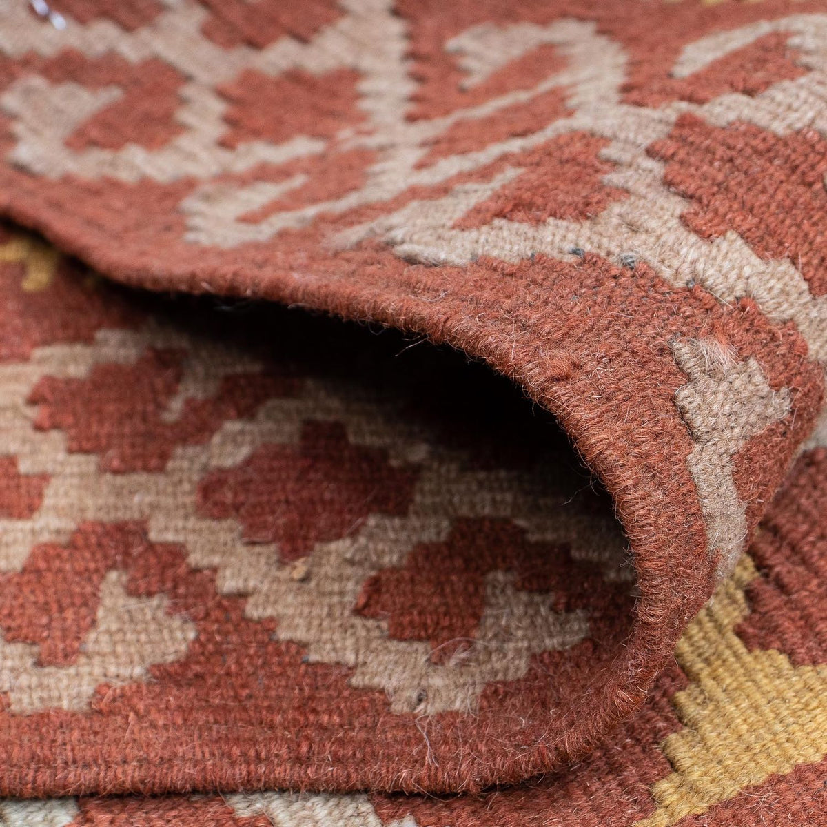 Løber Kelim Carpet - Splash - 203 x 69 cm - rust