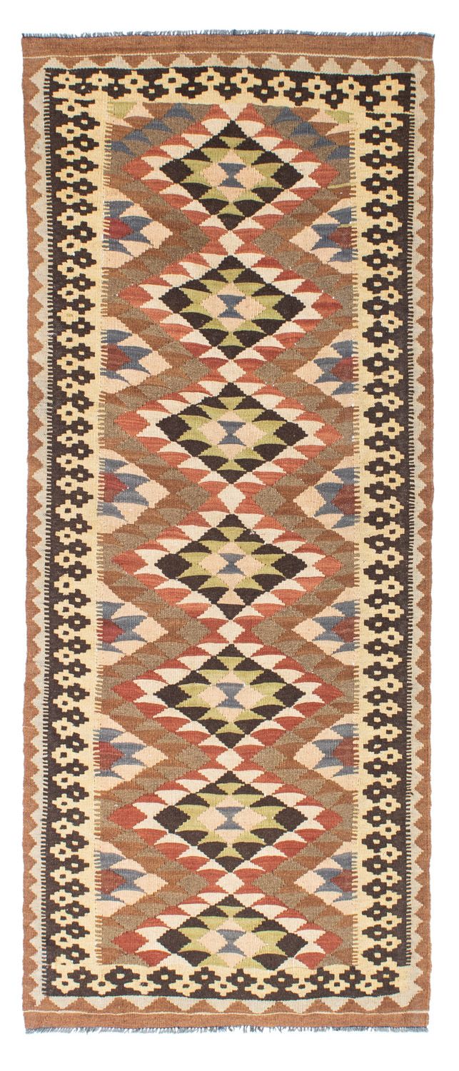 Løber Kelim-tæppe - orientalsk - 207 x 85 cm - lys brun