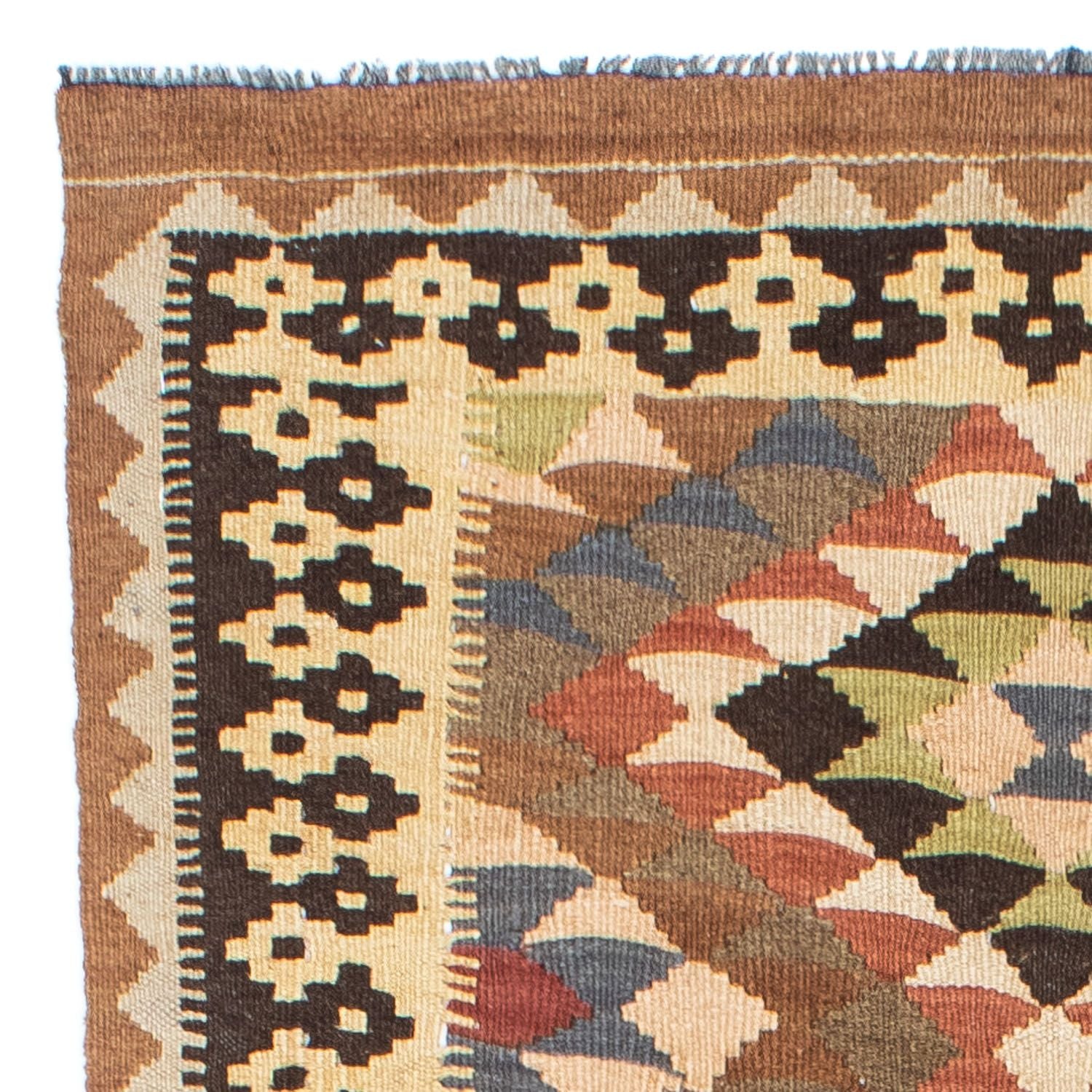 Løber Kelim-tæppe - orientalsk - 207 x 85 cm - lys brun