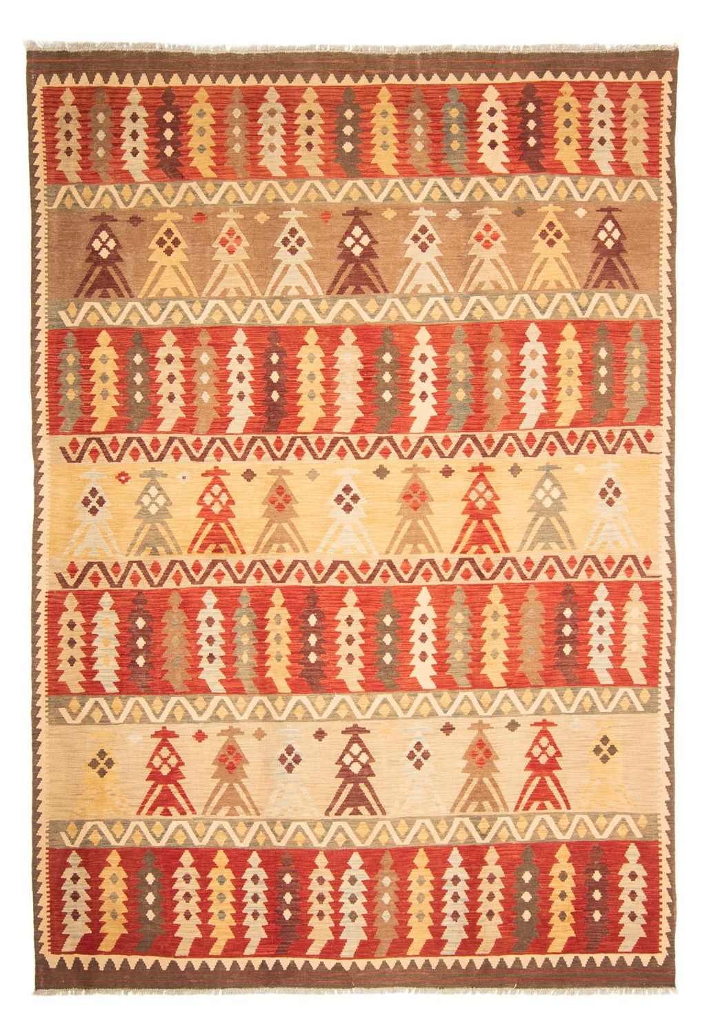 Kelim-tæppe - orientalsk - 353 x 256 cm - flerfarvet