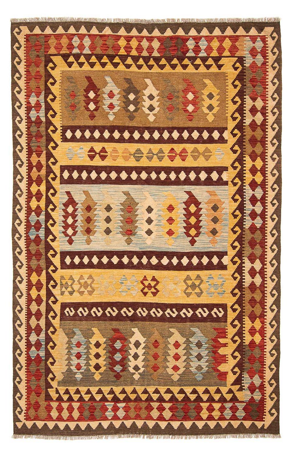Kelim Carpet - Splash - 296 x 197 cm - flerfarvet