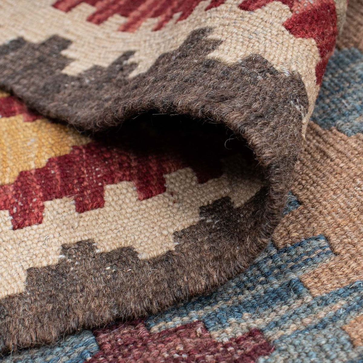 Kelim-tæppe - orientalsk - 199 x 148 cm - flerfarvet