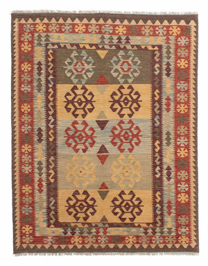 Kelim-tæppe - orientalsk - 196 x 151 cm - flerfarvet
