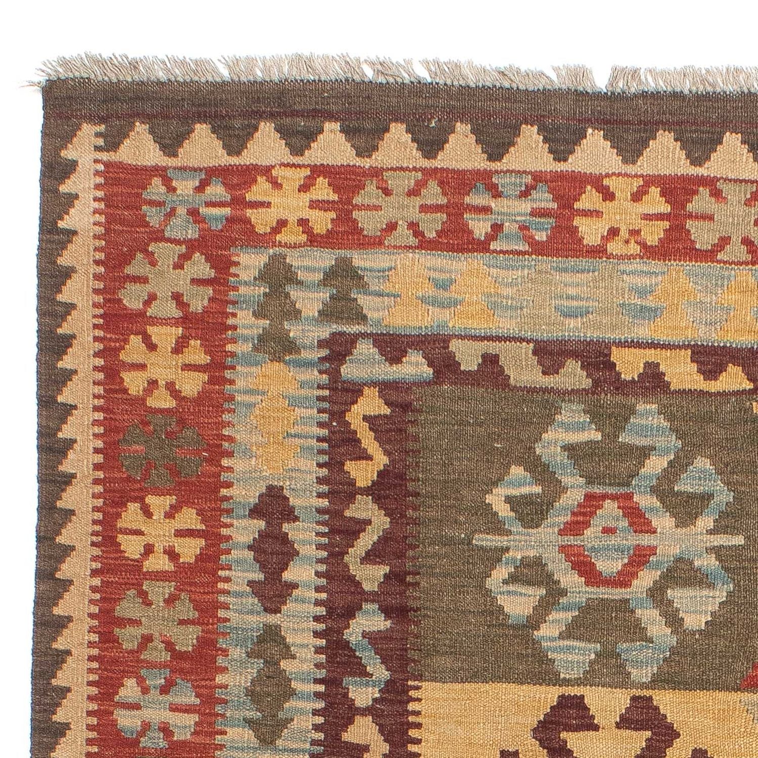 Kelim-tæppe - orientalsk - 196 x 151 cm - flerfarvet