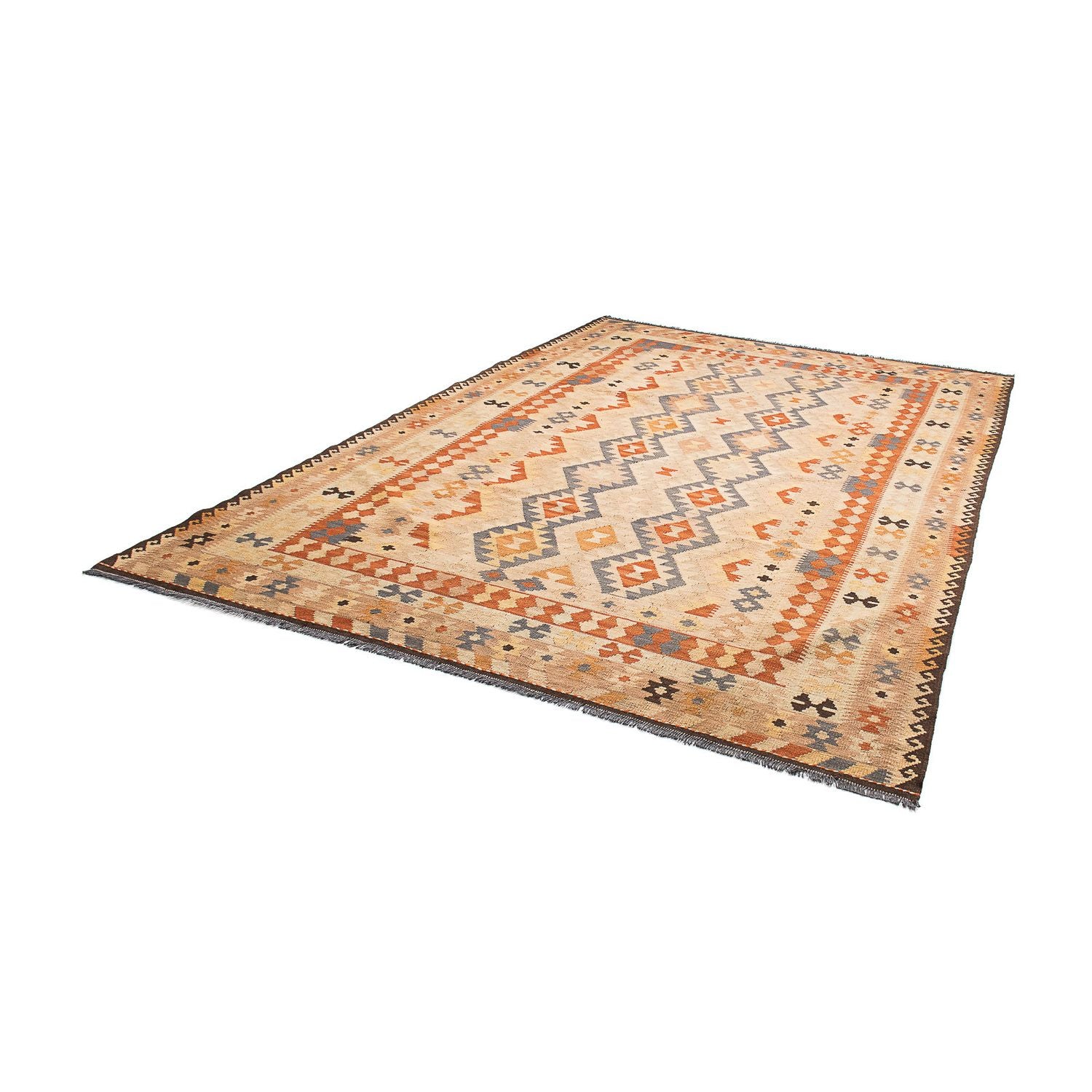 Kelim Carpet - Splash - 293 x 200 cm - lys brun