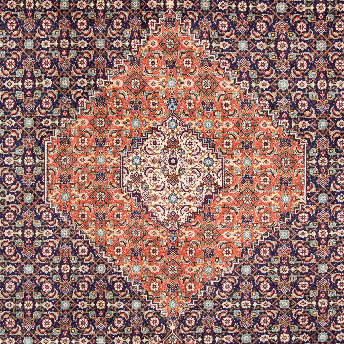 Persisk tæppe - Tabriz - 309 x 209 cm - mørkeblå