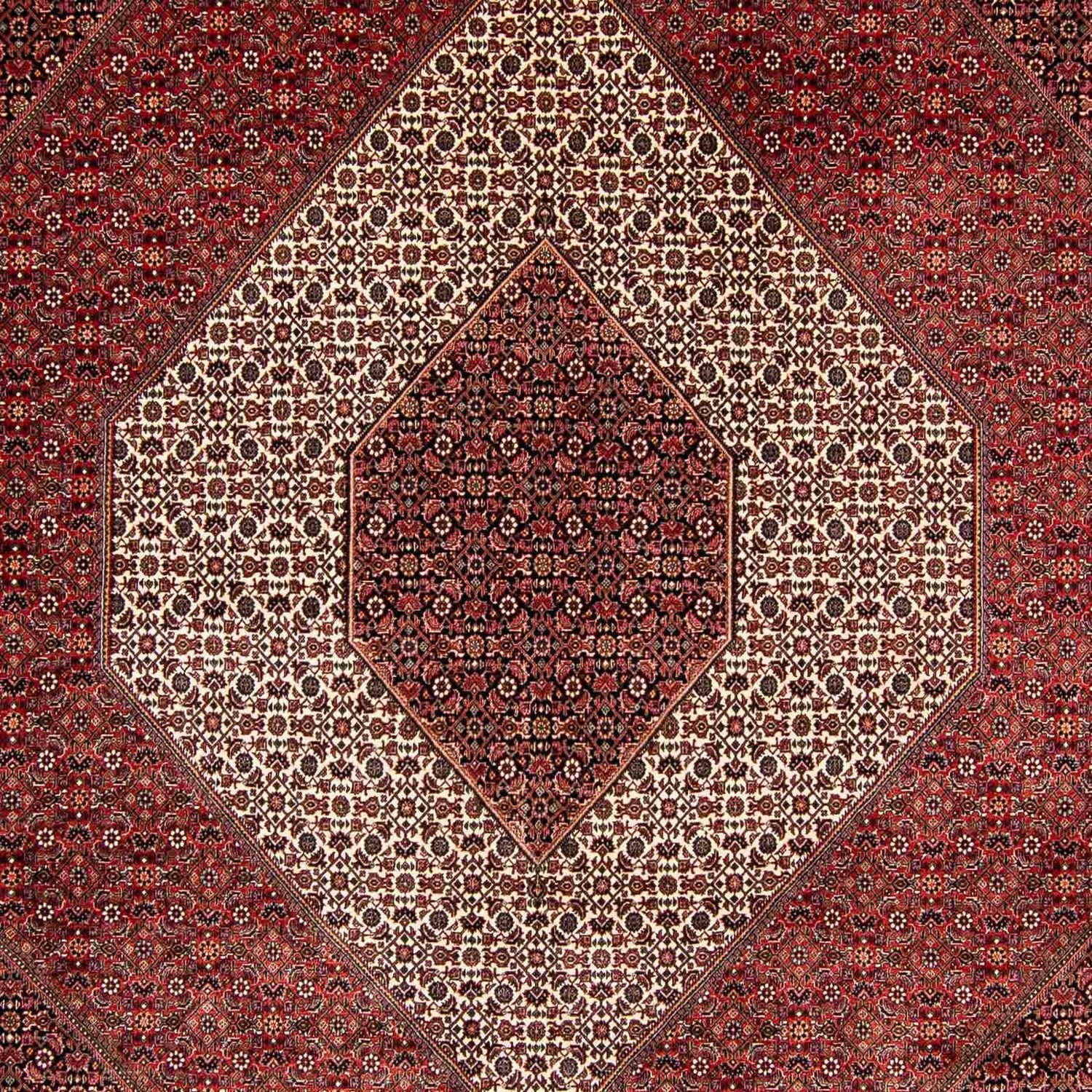 Persisk tæppe - Bijar - 397 x 296 cm - mørkerød