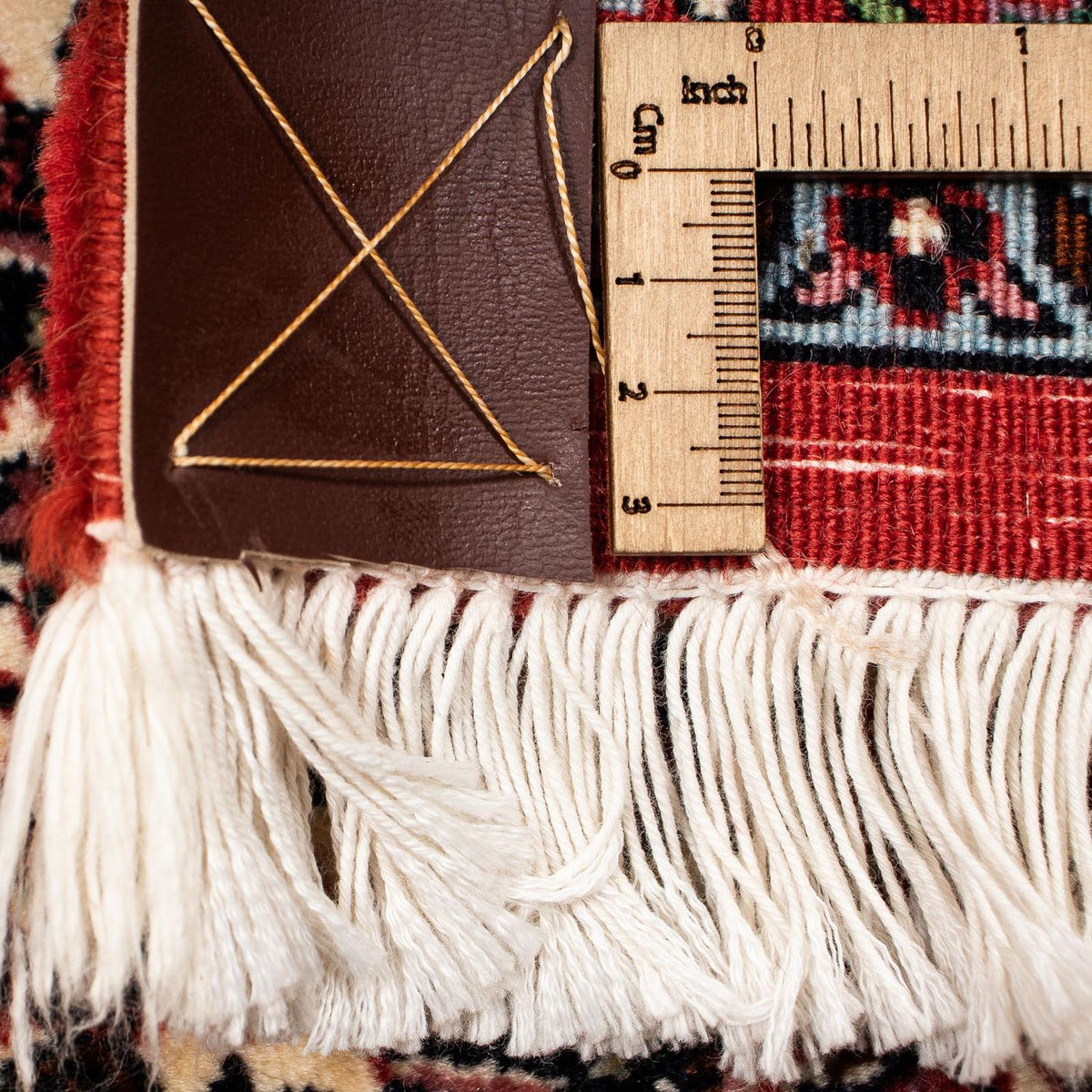 Persisk tæppe - Bijar - 397 x 296 cm - mørkerød