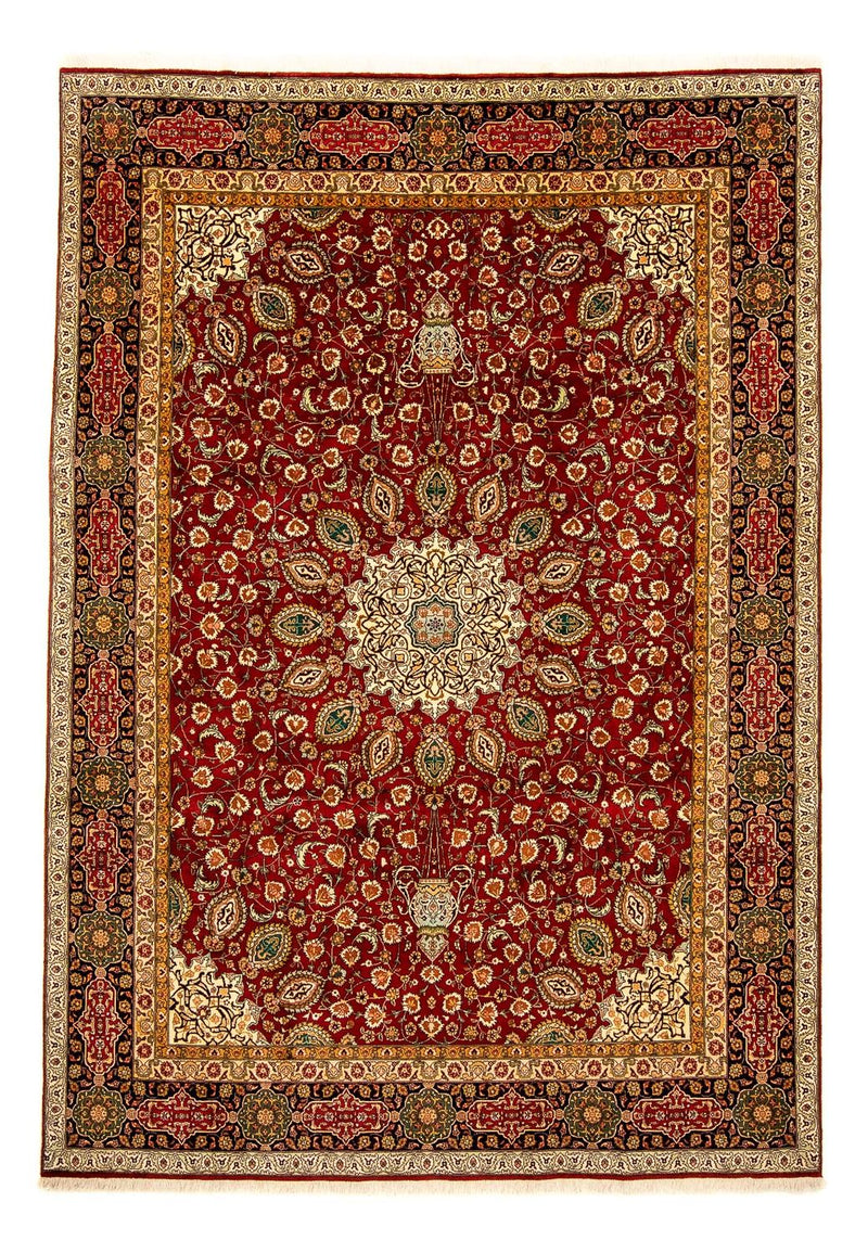 Persisk tæppe - Tabriz - 350 x 250 cm - mørkerød