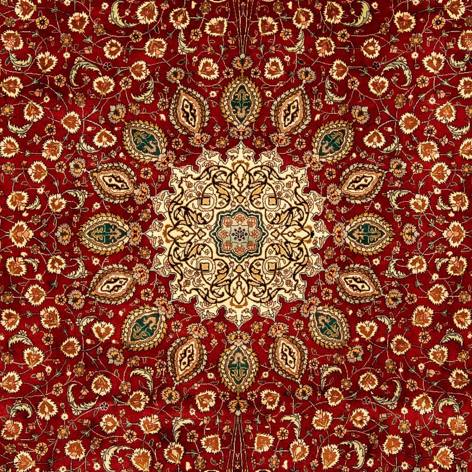 Persisk tæppe - Tabriz - 350 x 250 cm - mørkerød