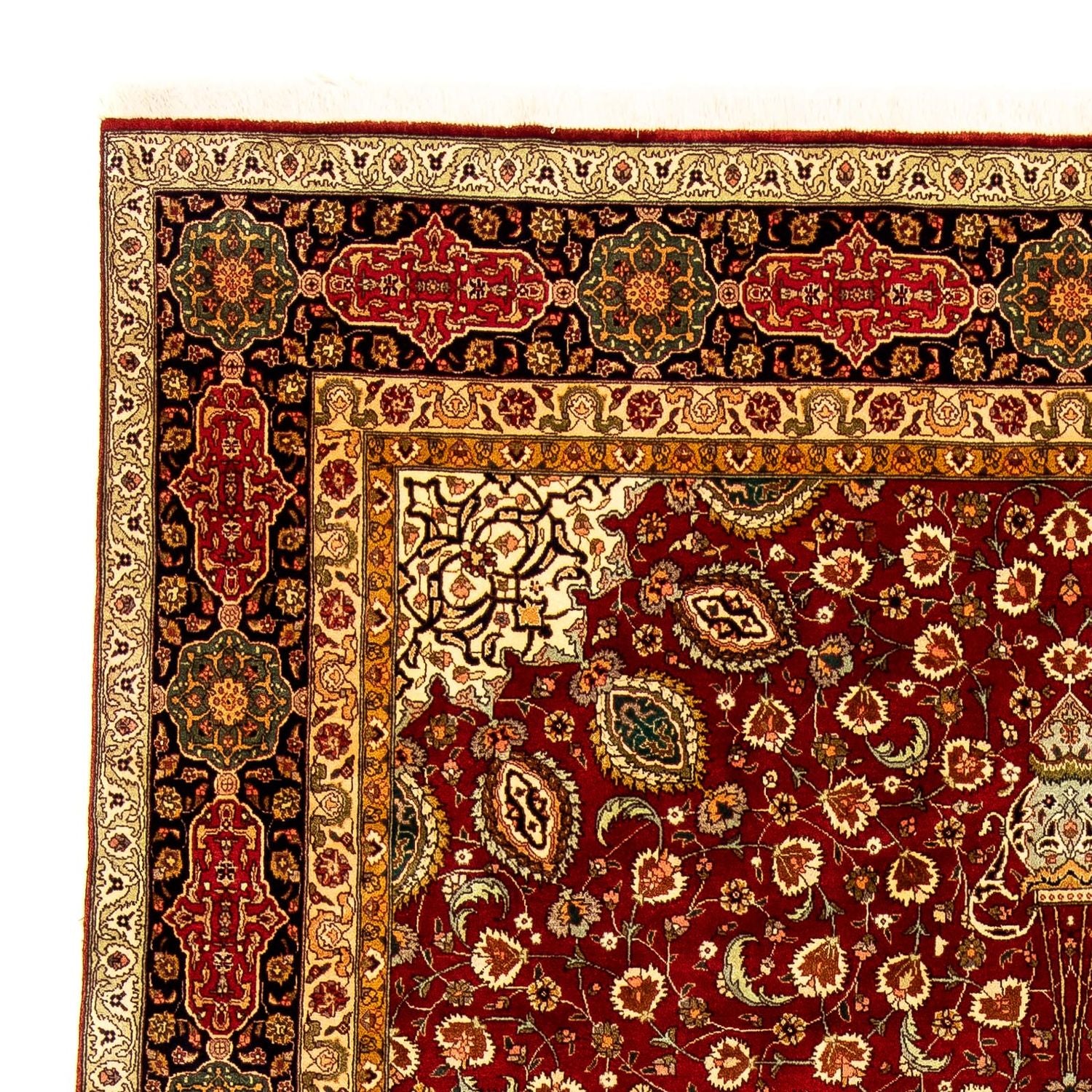 Persisk tæppe - Tabriz - 350 x 250 cm - mørkerød