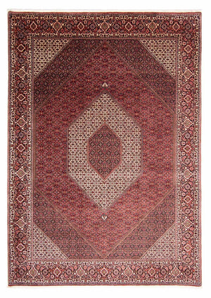 Persisk tæppe - Bijar - 344 x 254 cm - lysrød