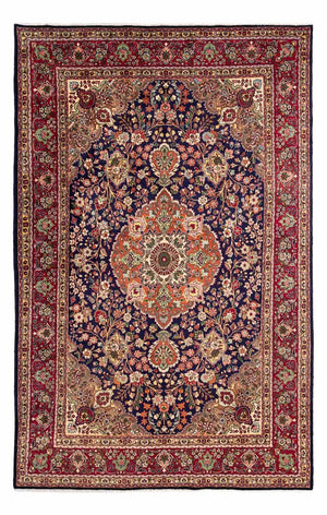 Persisk tæppe - Tabriz - 307 x 200 cm - mørkeblå