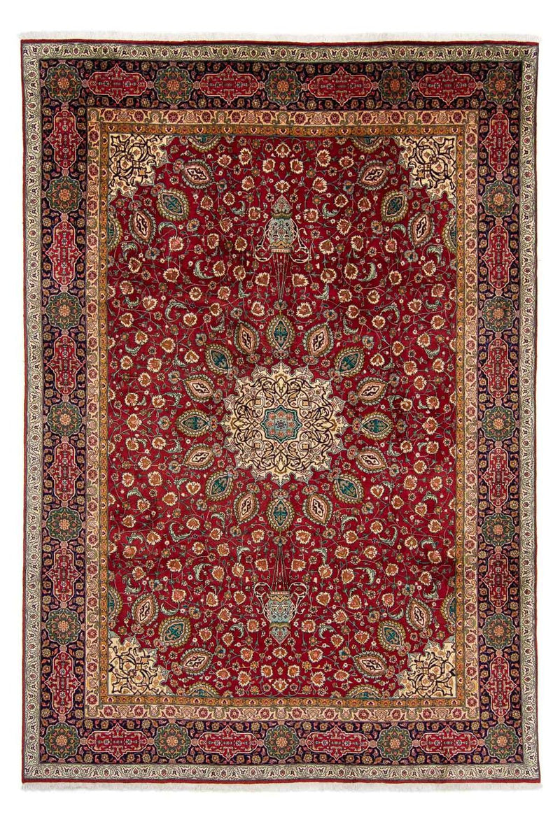 Persisk tæppe - Tabriz - Royal - 349 x 243 cm - mørkerød