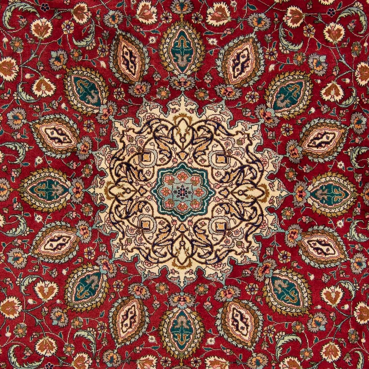 Persisk tæppe - Tabriz - Royal - 349 x 243 cm - mørkerød