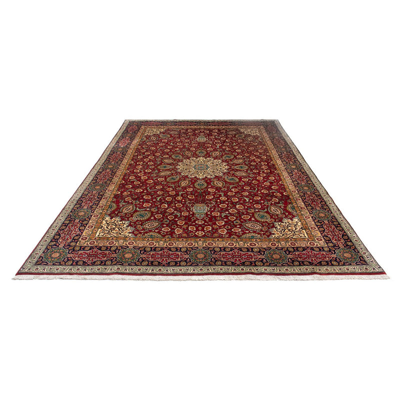 Persisk tæppe - Tabriz - Royal - 349 x 243 cm - mørkerød