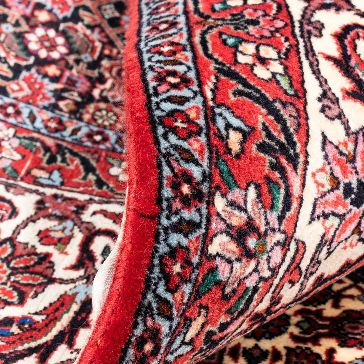 Persisk tæppe - Bijar - 351 x 254 cm - lysrød